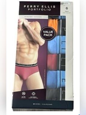 Perry Ellis Portfolio Men's Briefs Value Pack 6 Pairs / Medium